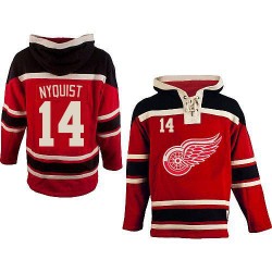 Gustav Nyquist Detroit Red Wings Authentic Old Time Hockey Sawyer Hooded Sweatshirt Jersey (Red)