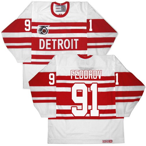 Sergei Fedorov Detroit Red Wings Adidas Authentic Home NHL Vintage Hoc