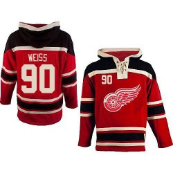 Stephen Weiss Detroit Red Wings Authentic Old Time Hockey Sawyer Hooded Sweatshirt Jersey (Red)