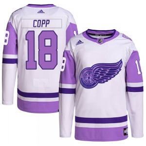 Andrew Copp Detroit Red Wings Adidas Youth Authentic Hockey Fights Cancer Primegreen Jersey (White/Purple)