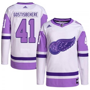 Shayne Gostisbehere Detroit Red Wings Adidas Youth Authentic Hockey Fights Cancer Primegreen Jersey (White/Purple)