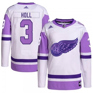 Justin Holl Detroit Red Wings Adidas Youth Authentic Hockey Fights Cancer Primegreen Jersey (White/Purple)