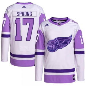 Daniel Sprong Detroit Red Wings Adidas Youth Authentic Hockey Fights Cancer Primegreen Jersey (White/Purple)