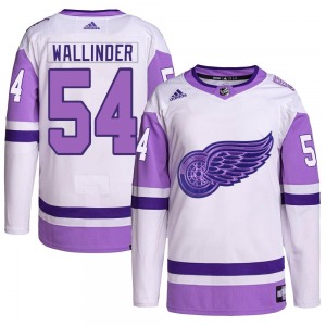 William Wallinder Detroit Red Wings Adidas Youth Authentic Hockey Fights Cancer Primegreen Jersey (White/Purple)