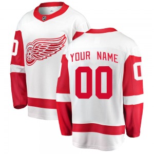 Custom Detroit Red Wings Fanatics Branded Breakaway Custom Away Jersey (White)