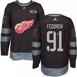 Sergei Fedorov Detroit Red Wings Authentic 1917-2017 100th Anniversary Jersey (Black)