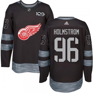 Tomas Holmstrom Detroit Red Wings Authentic 1917-2017 100th Anniversary Jersey (Black)
