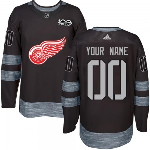 Custom Detroit Red Wings Youth Authentic Custom 1917-2017 100th Anniversary Jersey (Black)