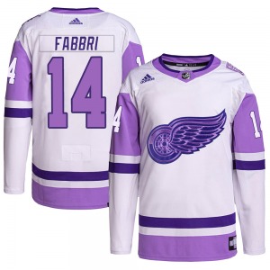 Robby Fabbri Detroit Red Wings Adidas Authentic Hockey Fights Cancer Primegreen Jersey (White/Purple)
