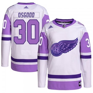 Chris Osgood Detroit Red Wings Adidas Authentic Hockey Fights Cancer Primegreen Jersey (White/Purple)