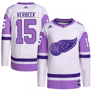Pat Verbeek Detroit Red Wings Adidas Authentic Hockey Fights Cancer Primegreen Jersey (White/Purple)