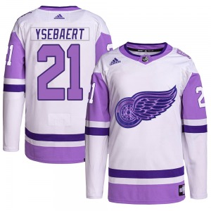 Paul Ysebaert Detroit Red Wings Adidas Authentic Hockey Fights Cancer Primegreen Jersey (White/Purple)
