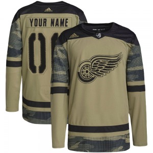 Custom Detroit Red Wings Adidas Authentic Custom Military Appreciation Practice Jersey (Camo)