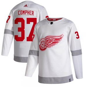J.T. Compher Detroit Red Wings Adidas Youth Authentic 2020/21 Reverse Retro Jersey (White)