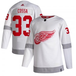 Sebastian Cossa Detroit Red Wings Adidas Youth Authentic 2020/21 Reverse Retro Jersey (White)