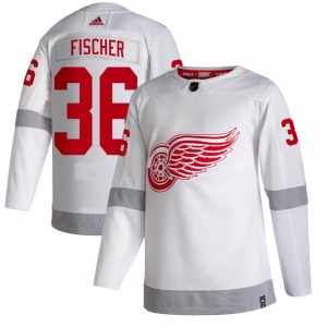 Christian Fischer Detroit Red Wings Adidas Youth Authentic 2020/21 Reverse Retro Jersey (White)