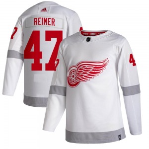 James Reimer Detroit Red Wings Adidas Youth Authentic 2020/21 Reverse Retro Jersey (White)
