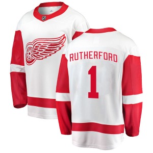 Jim Rutherford Detroit Red Wings Fanatics Branded Youth Breakaway Away Jersey (White)