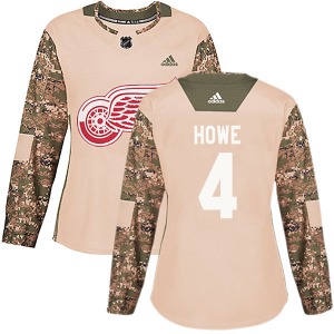 Mark Howe Detroit Red Wings Adidas Women's Authentic Veterans Day Practice Jersey (Camo)