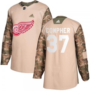 J.T. Compher Detroit Red Wings Adidas Authentic Veterans Day Practice Jersey (Camo)