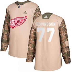 Simon Edvinsson Detroit Red Wings Adidas Authentic Veterans Day Practice Jersey (Camo)