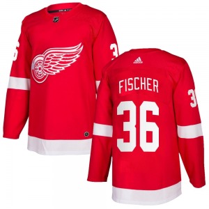Christian Fischer Detroit Red Wings Adidas Authentic Home Jersey (Red)