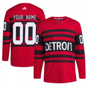 Custom Detroit Red Wings Adidas Authentic Custom Reverse Retro 2.0 Jersey (Red)