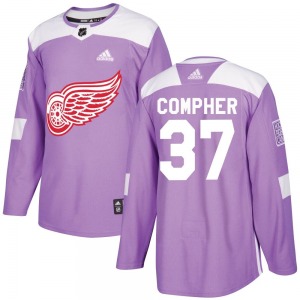 J.T. Compher Detroit Red Wings Adidas Authentic Hockey Fights Cancer Practice Jersey (Purple)
