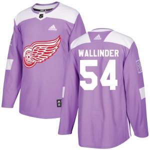 William Wallinder Detroit Red Wings Adidas Authentic Hockey Fights Cancer Practice Jersey (Purple)