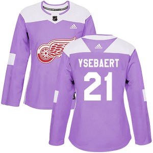 Paul Ysebaert Detroit Red Wings Adidas Women's Authentic Hockey Fights Cancer Practice Jersey (Purple)