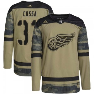 Sebastian Cossa Detroit Red Wings Adidas Youth Authentic Military Appreciation Practice Jersey (Camo)