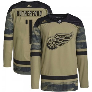 Jim Rutherford Detroit Red Wings Adidas Youth Authentic Military Appreciation Practice Jersey (Camo)