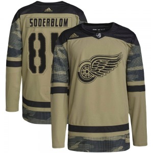 Elmer Soderblom Detroit Red Wings Adidas Youth Authentic Military Appreciation Practice Jersey (Camo)