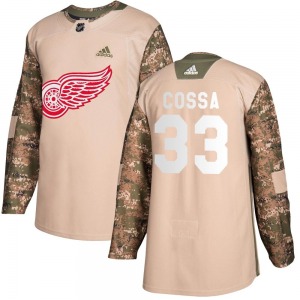 Sebastian Cossa Detroit Red Wings Adidas Youth Authentic Veterans Day Practice Jersey (Camo)