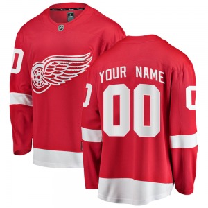 Custom Detroit Red Wings Fanatics Branded Youth Breakaway Custom Home Jersey (Red)