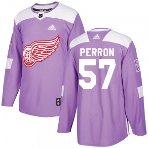 David Perron Detroit Red Wings Adidas Youth Authentic Hockey Fights Cancer Practice Jersey (Purple)