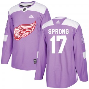 Daniel Sprong Detroit Red Wings Adidas Youth Authentic Hockey Fights Cancer Practice Jersey (Purple)