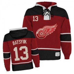 Pavel Datsyuk Detroit Red Wings Youth Authentic Old Time Hockey Sawyer Hooded Sweatshirt (Red)