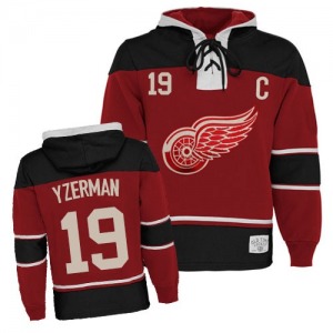 Steve Yzerman Detroit Red Wings Youth Authentic Old Time Hockey Sawyer Hooded Sweatshirt (Red)